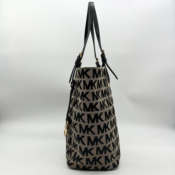 Michael Kors Beige & Black Signature Canvas Tote Bag - Picture 3 of 10